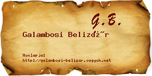 Galambosi Belizár névjegykártya